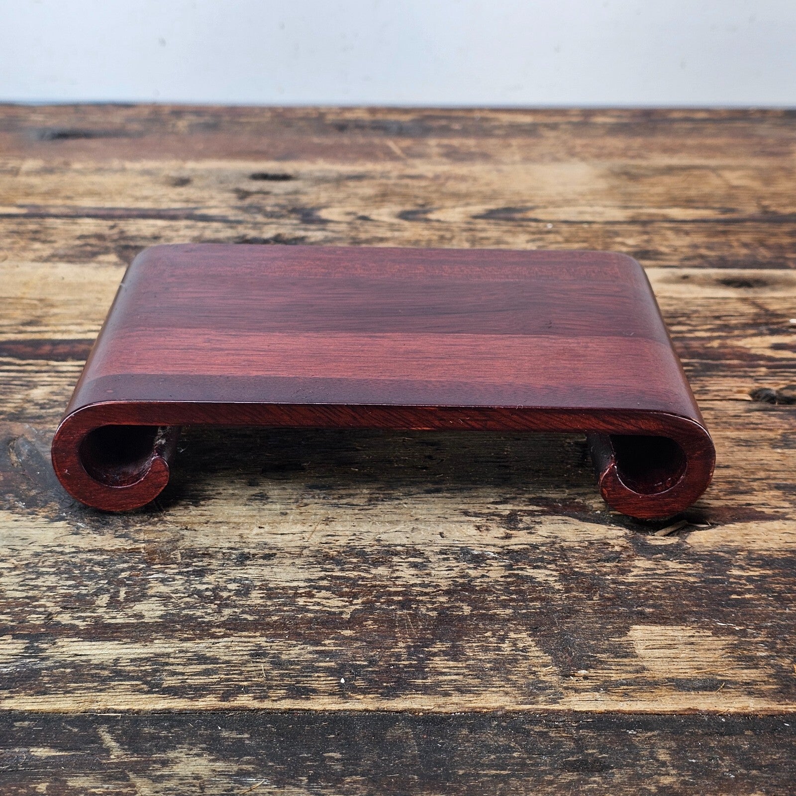 Small Rosewood Scroll Stand 7.25"L x 5"W x 1.5"H