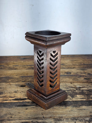 Handcrafted in India | Rustic Wooden Candle Holder