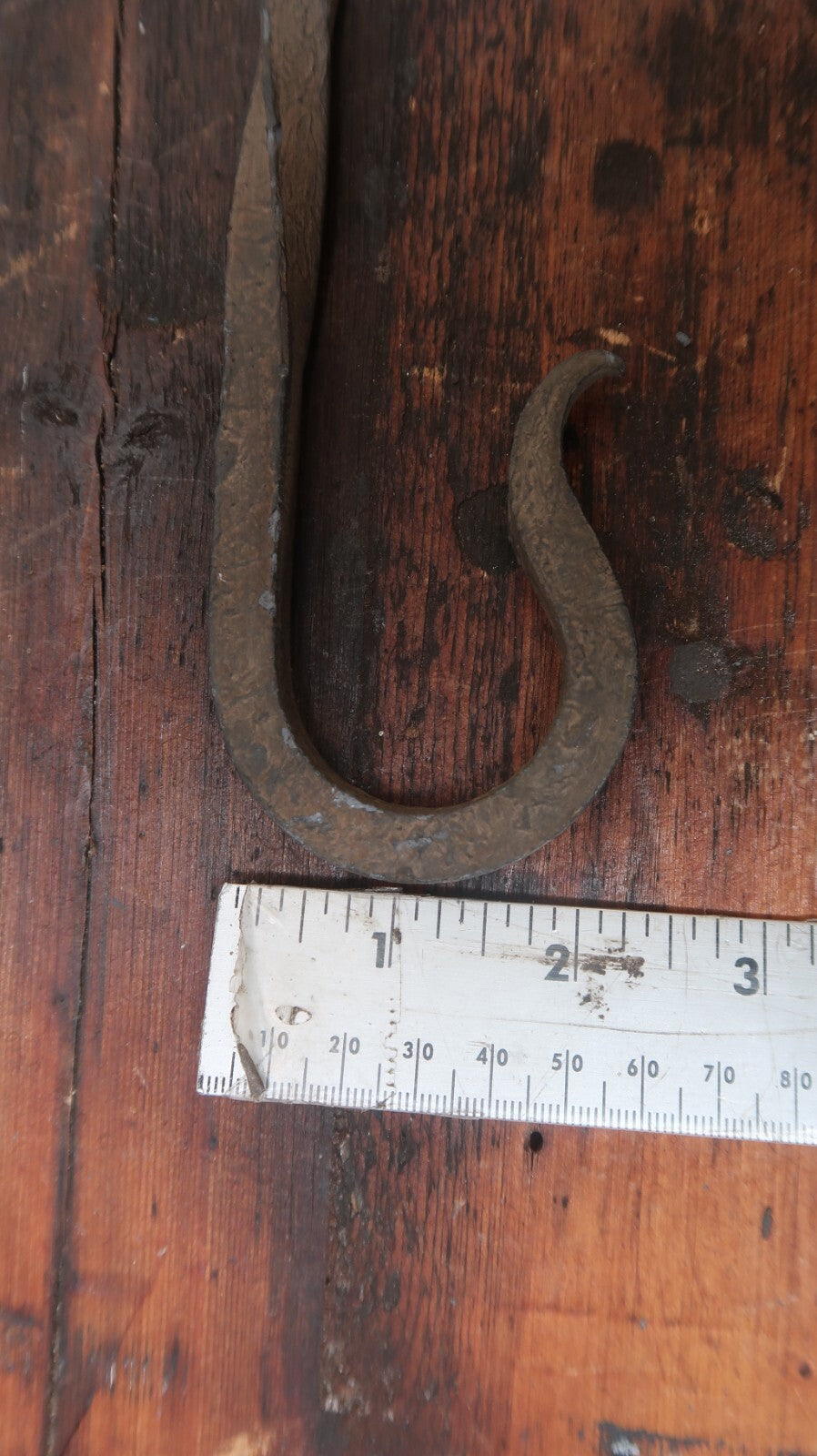 Hand Forged 14.25" Iron S Hook Blacksmith Vintage
