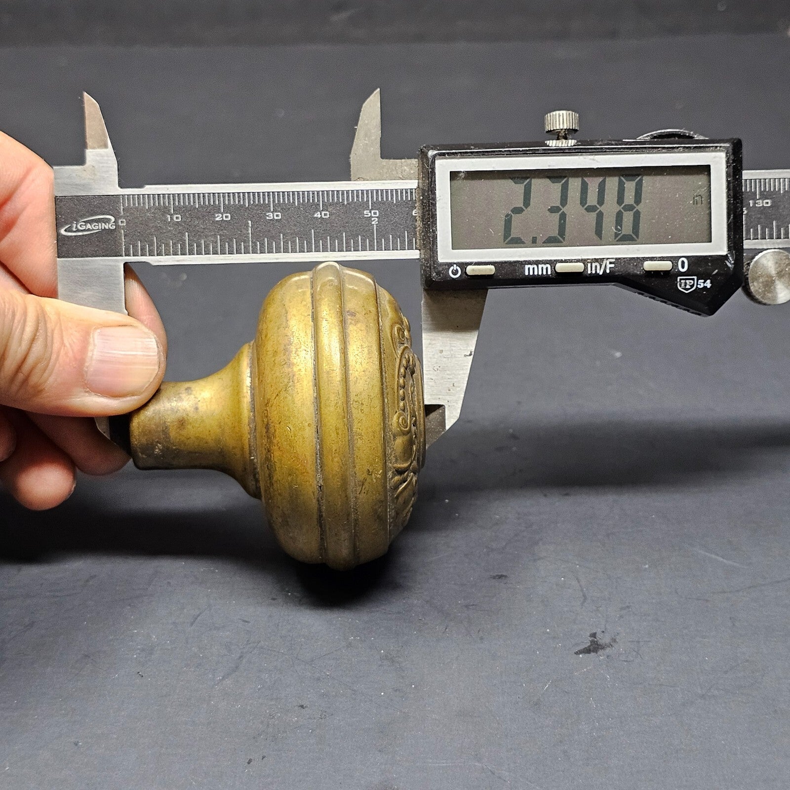 Antique Single Door Knob Solid Brass