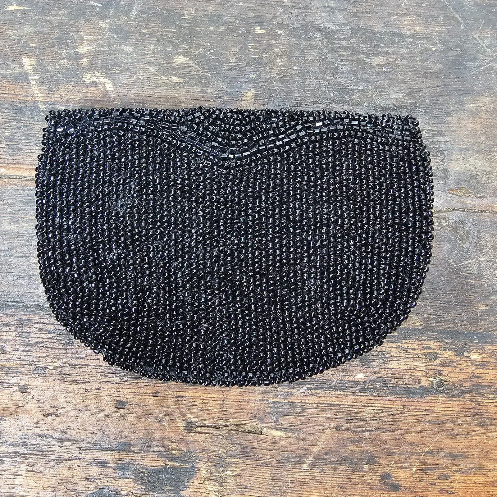 Black Beaded Coin Purse Wallet & Glasses Case Set