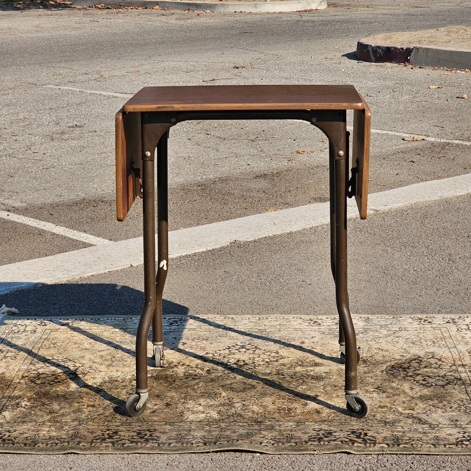 MASO Steel Products Rolling Drop Leaf Typewriter Table MCM