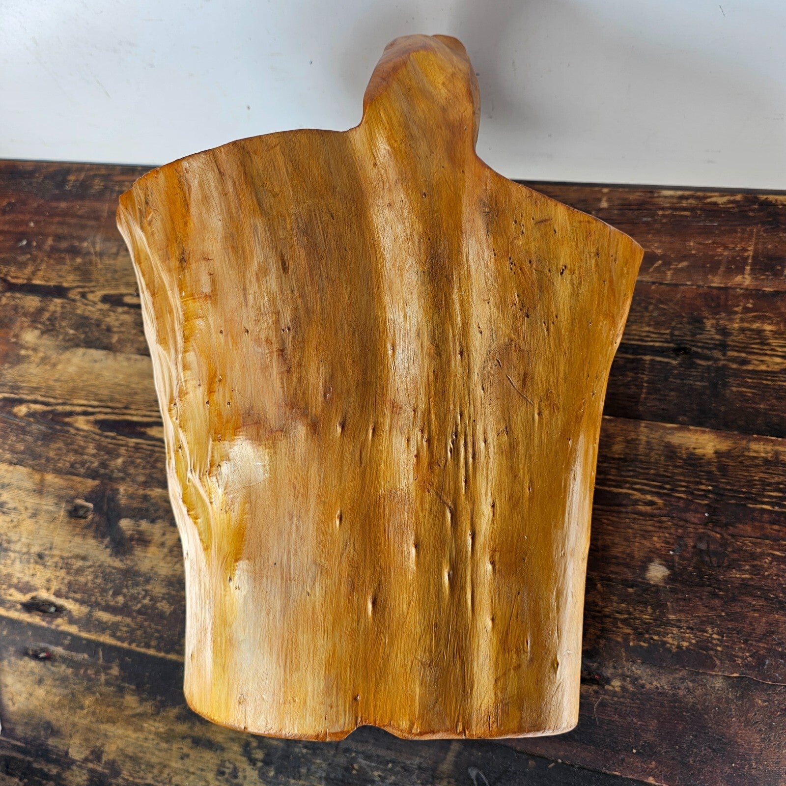Large Wood Burl Root Hand Carved Bowl Basket with Handle 13.5" x 13.5" x 19.5"H