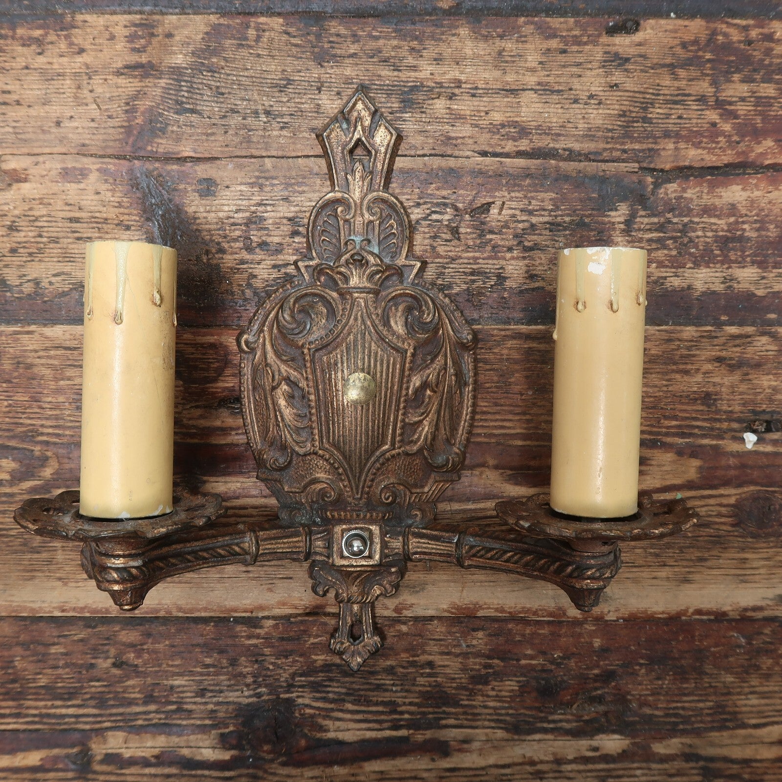 Brass Italian Style Candelabra Wall Sconce Light Fixture