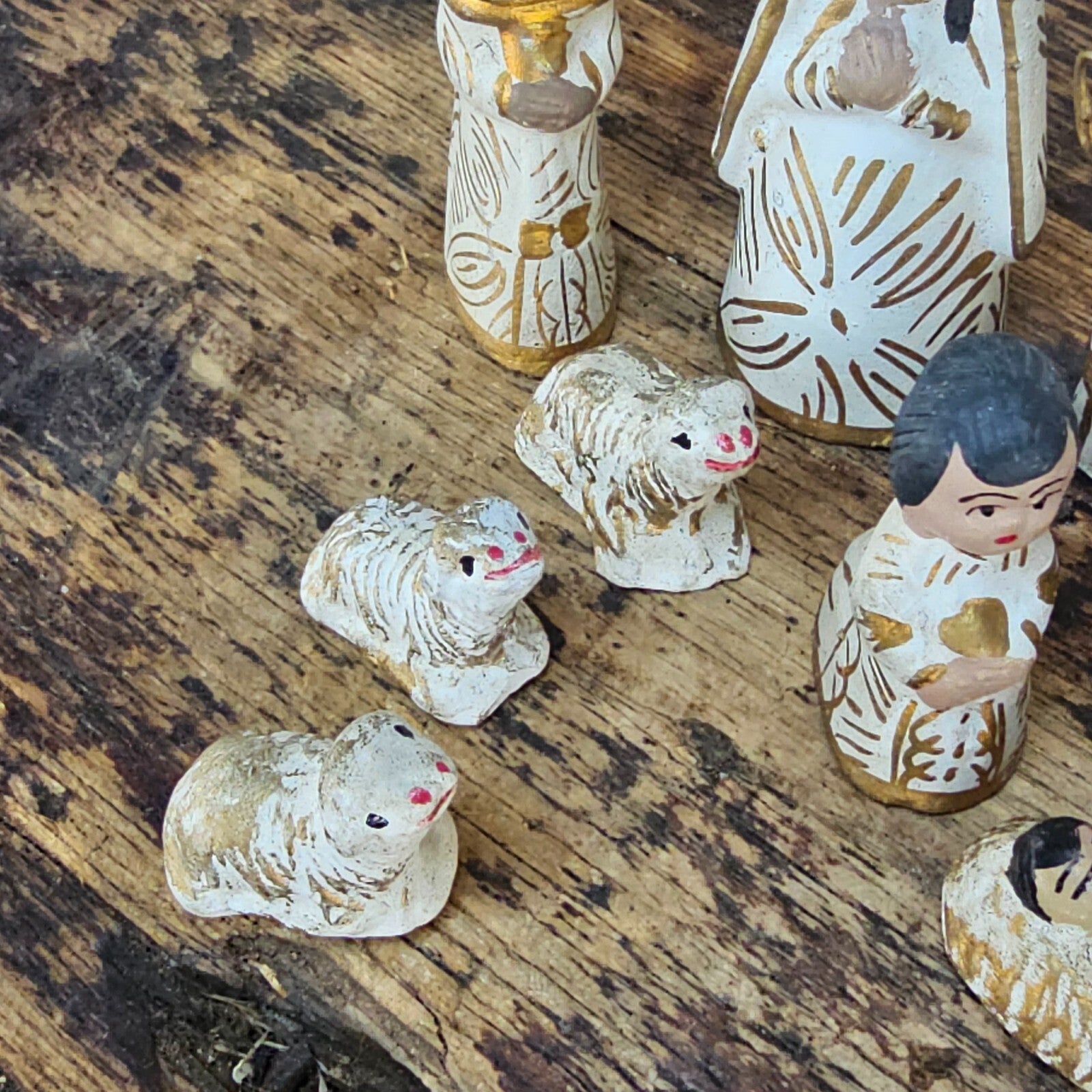 Tonalá Style Mexican Folk Art Nativity Set with Glass House