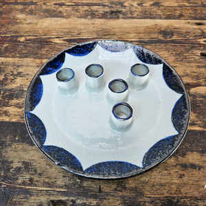 Vintage Otagiri Japan Hand Crafted Glazed 5 Candle Holder Plate