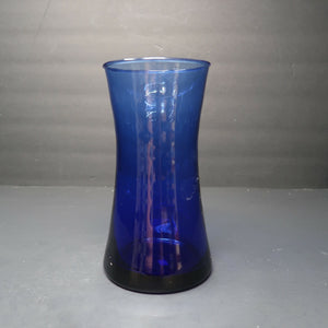Blue Glass Vase Made In Mexico H 7.5"
