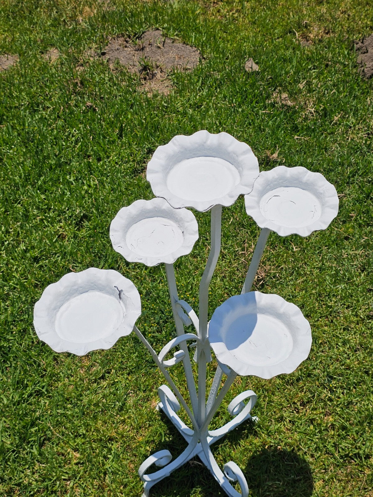 White Tree Tiered Metal Scroll Plant Stand 5 Pot Holders H 33"