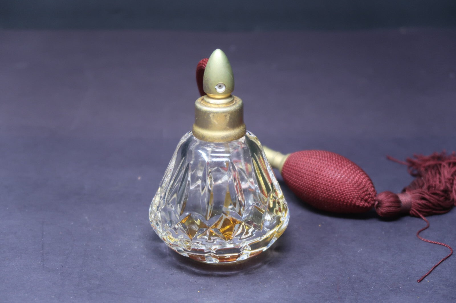 Waterford  Lismore Crystal Perfume Atomizer Bottle with Bulb & Tassel (AS-IS)