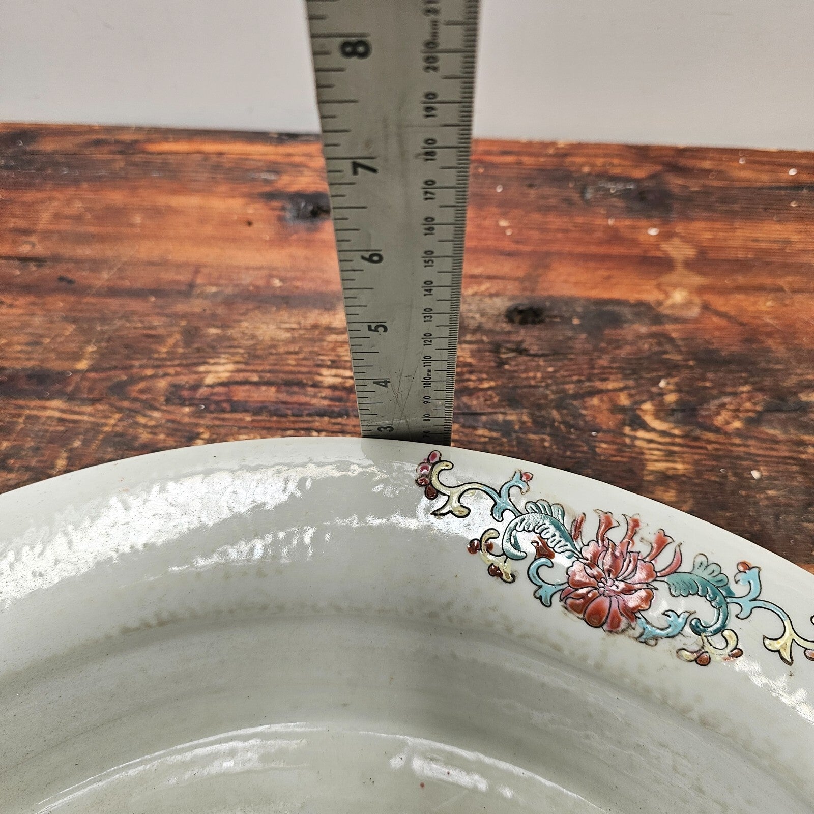 Antique Chinese Ceramic Planter Saucer Blanc de China Marked JIAQUING 19" Dia (B
