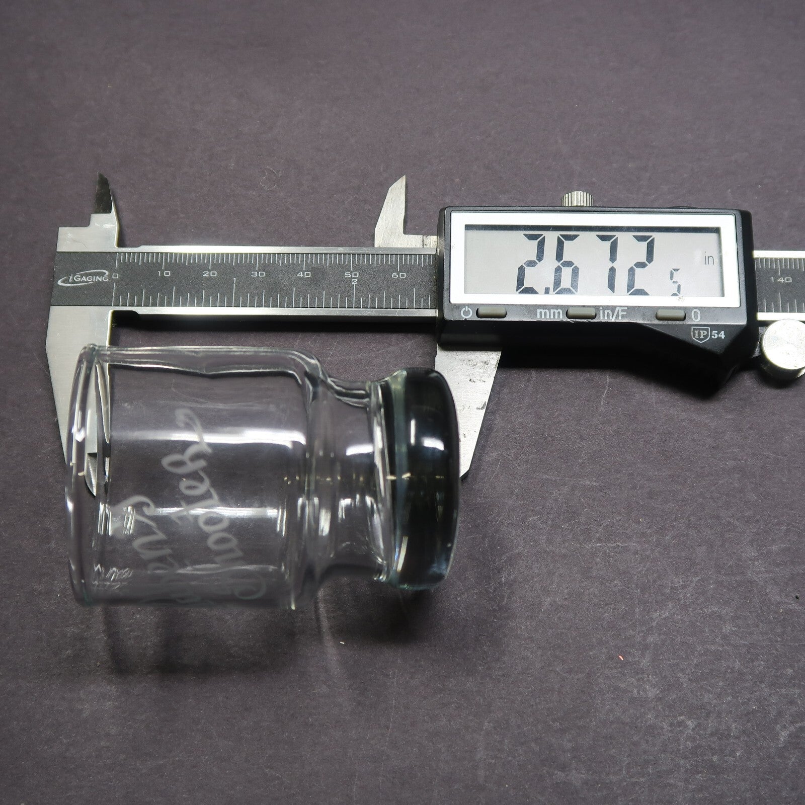 Retro Shot Glass Engraved " Ruben's Shooter "H 2.6"