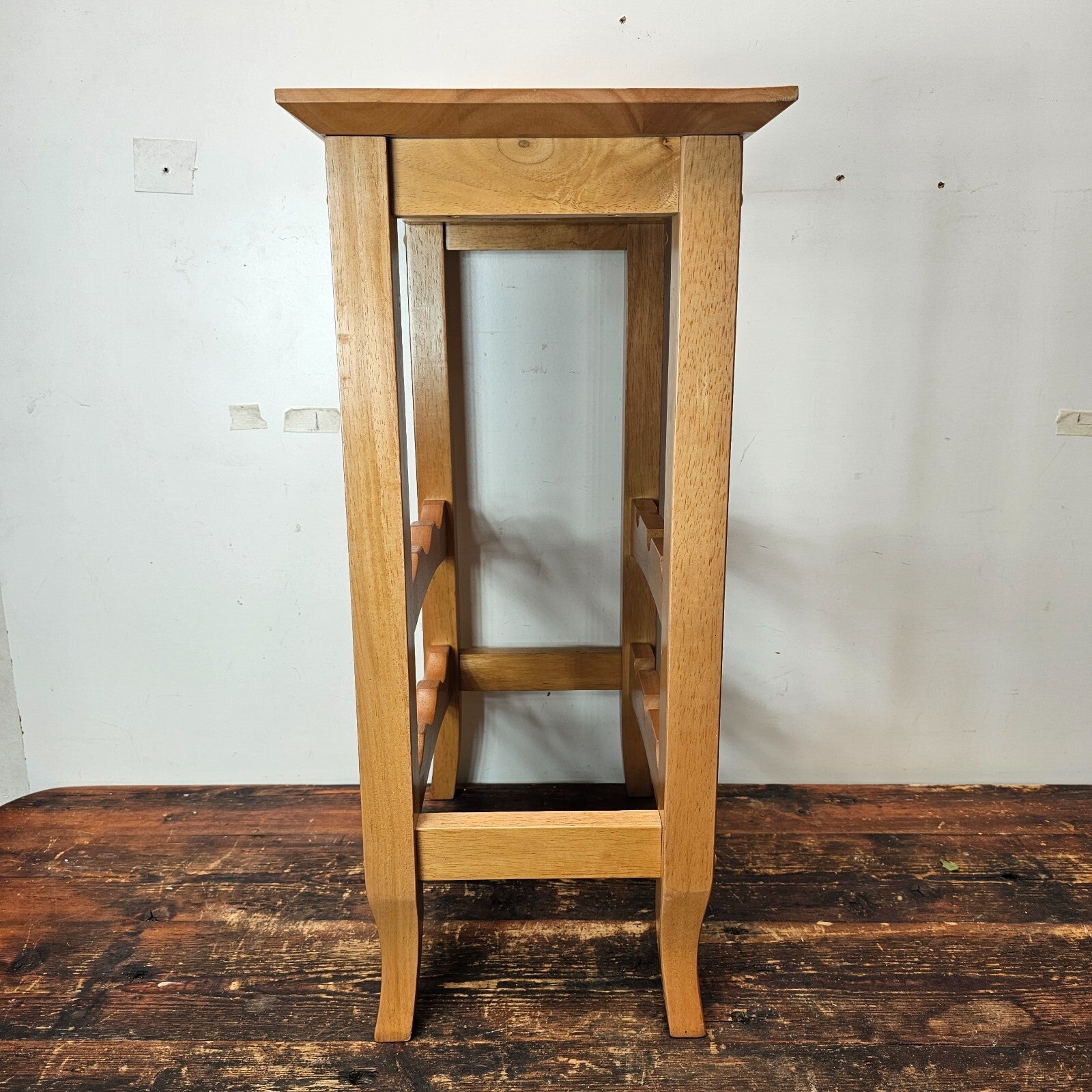 Wood Wine Rack Stand with Glass Holder 16.5" L x 11" W x 24" H