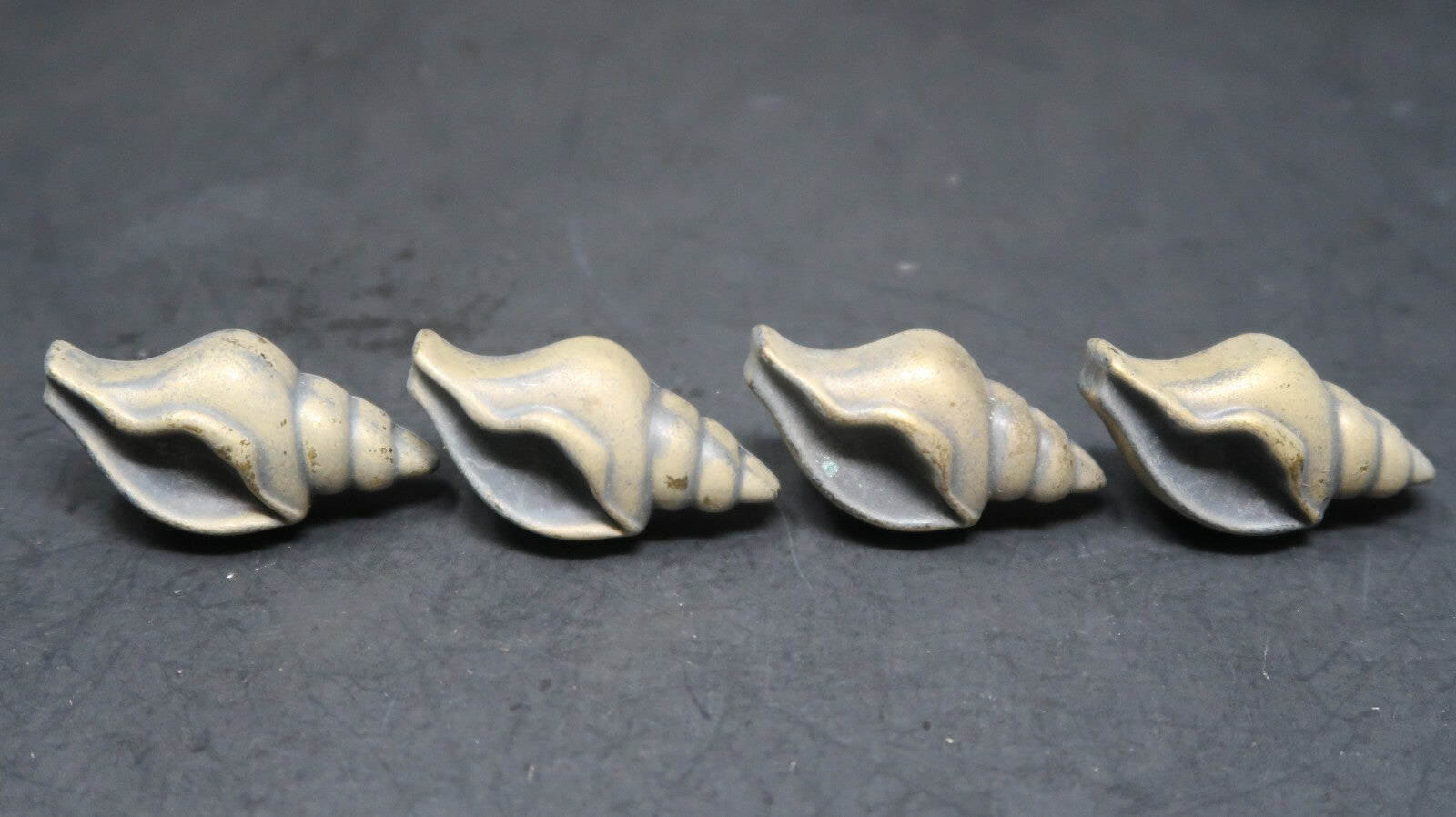 Lot of 4 Belwith Hickory Conch Shell Pull Knob Cabinet Drawer Handle (B)