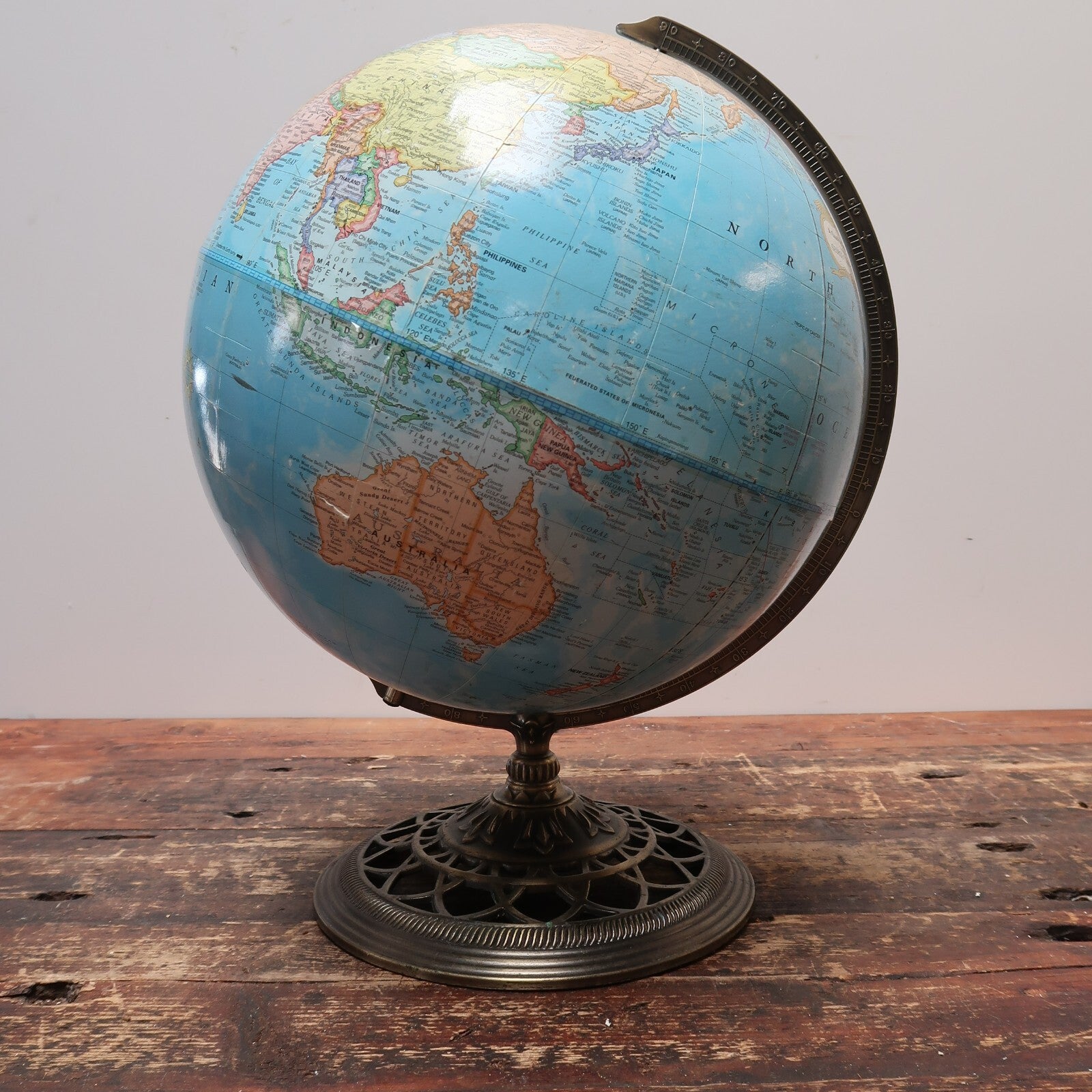 A Quality Globe The George F. Cram Company World Globe 12" Diameter