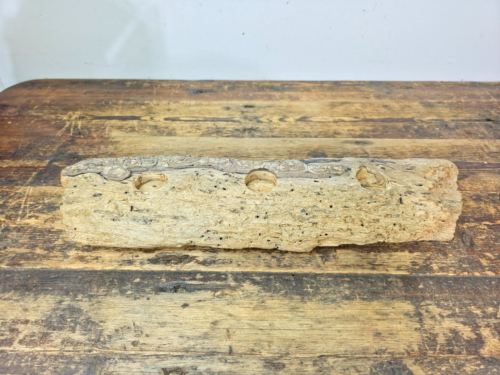 Artisan Made Driftwood three votive candle holder Including 3 Tea lights 19.5" L