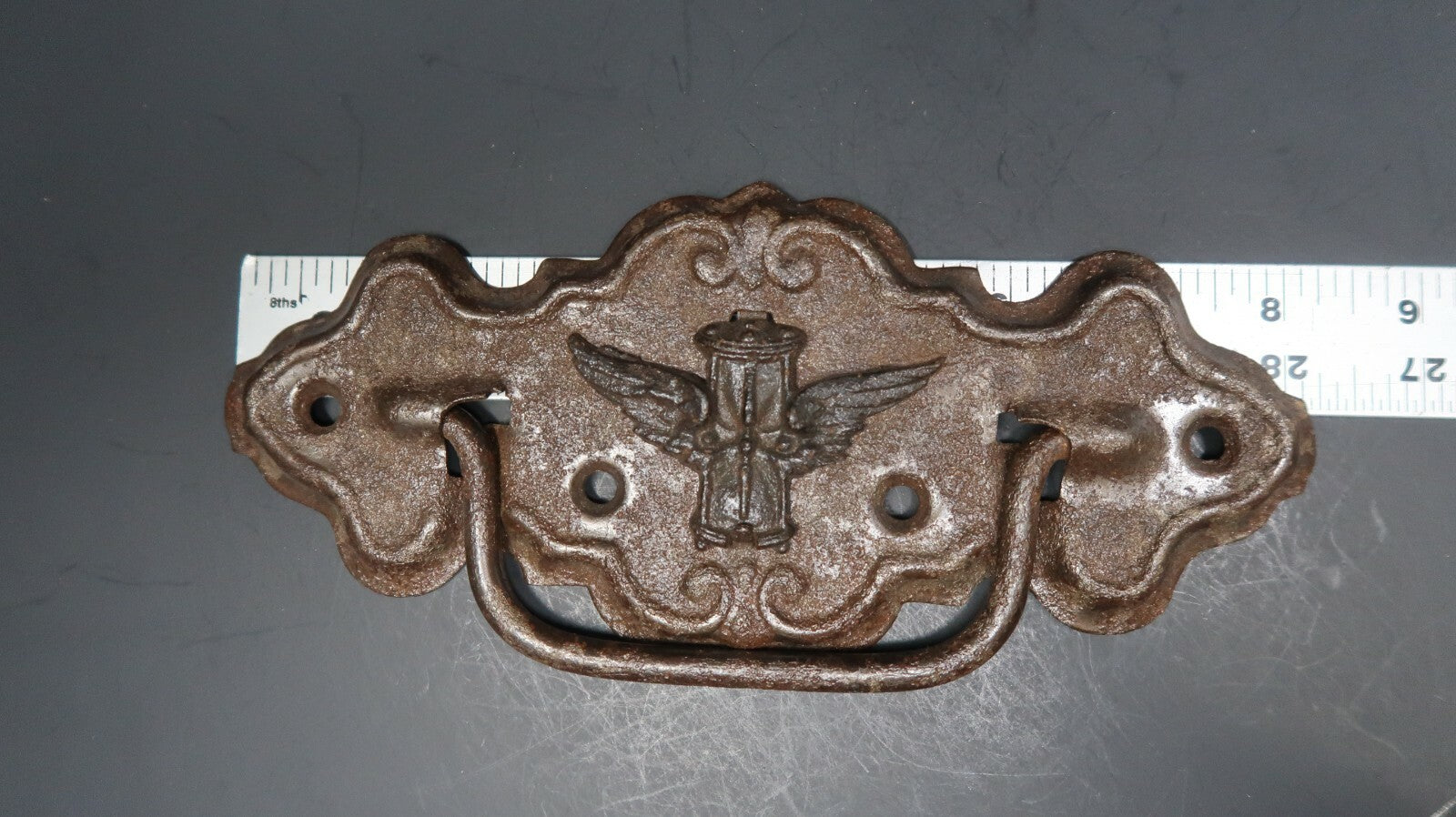 Rustic Iron Drawer Pull Cabinet Bail Pull 8" x 4"