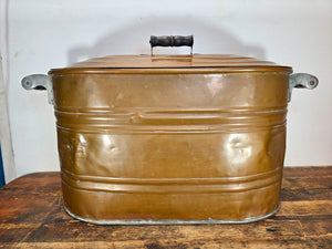 Vintage Copper Virginia Ham Cooker / Wash Pot with Original Iron Handles