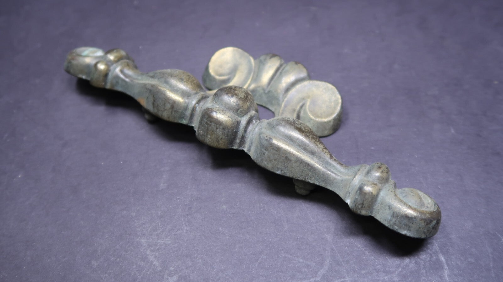 Ornate Victorian Brass Drawer Handle Pull 7" Rustic Vintage (D)
