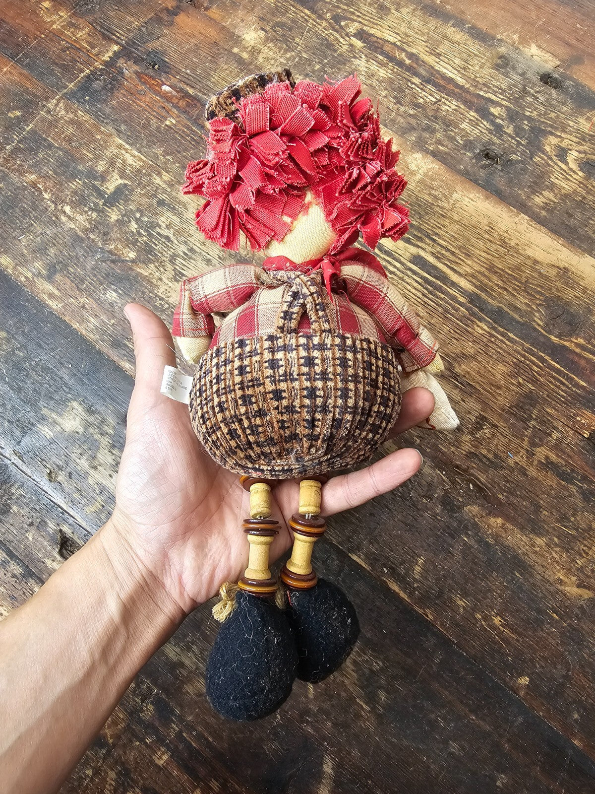 Set of 4 Rustic Shelf Sitters Stuffed Plush Dolls