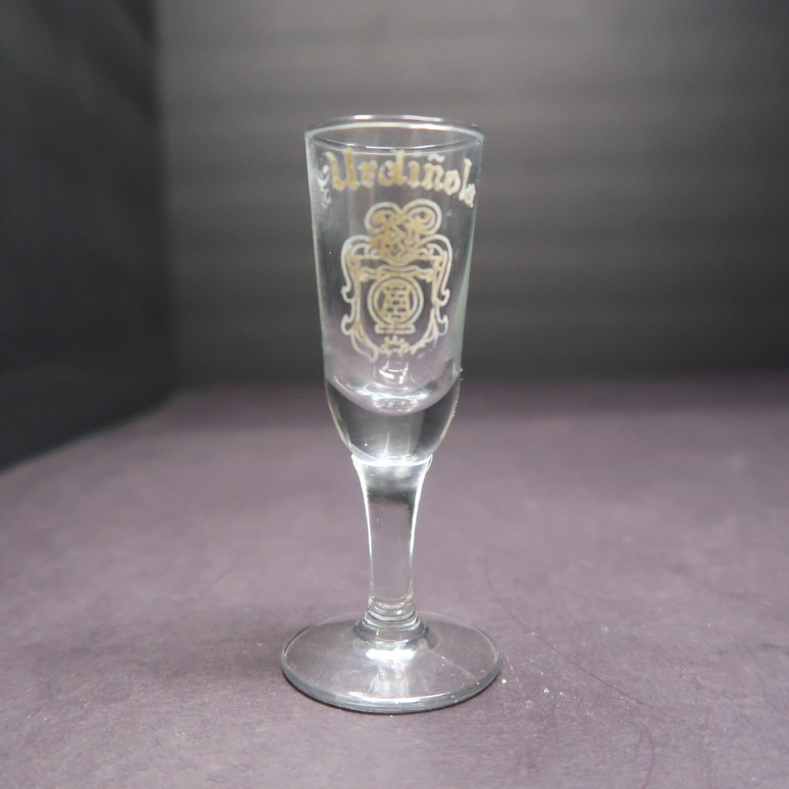 Vintage Urdinola Conac Shot Glass Stemware H 3.7"