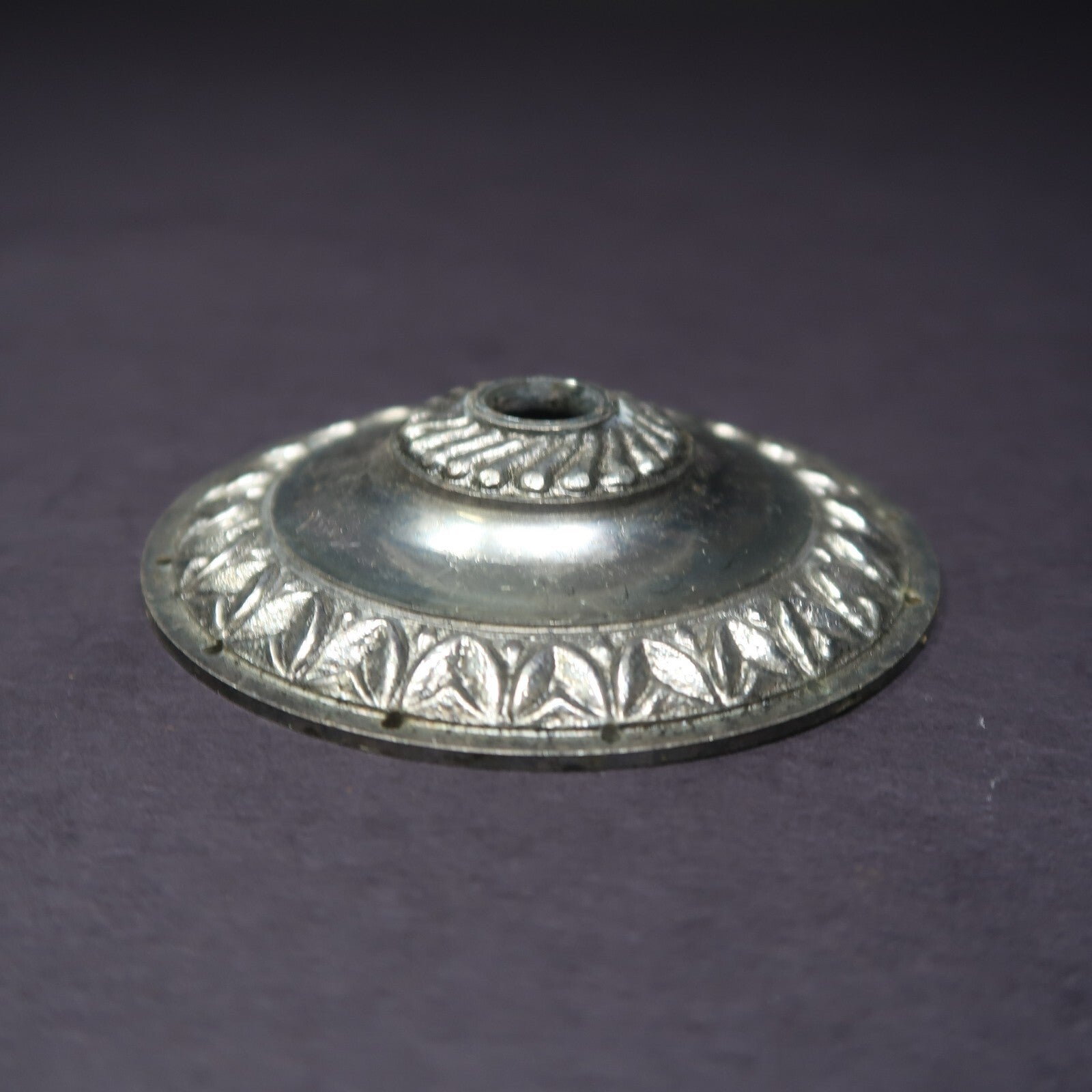 Vintage Lamp Shade Rest / Knob Backplate Escutcheon 3" Diameter
