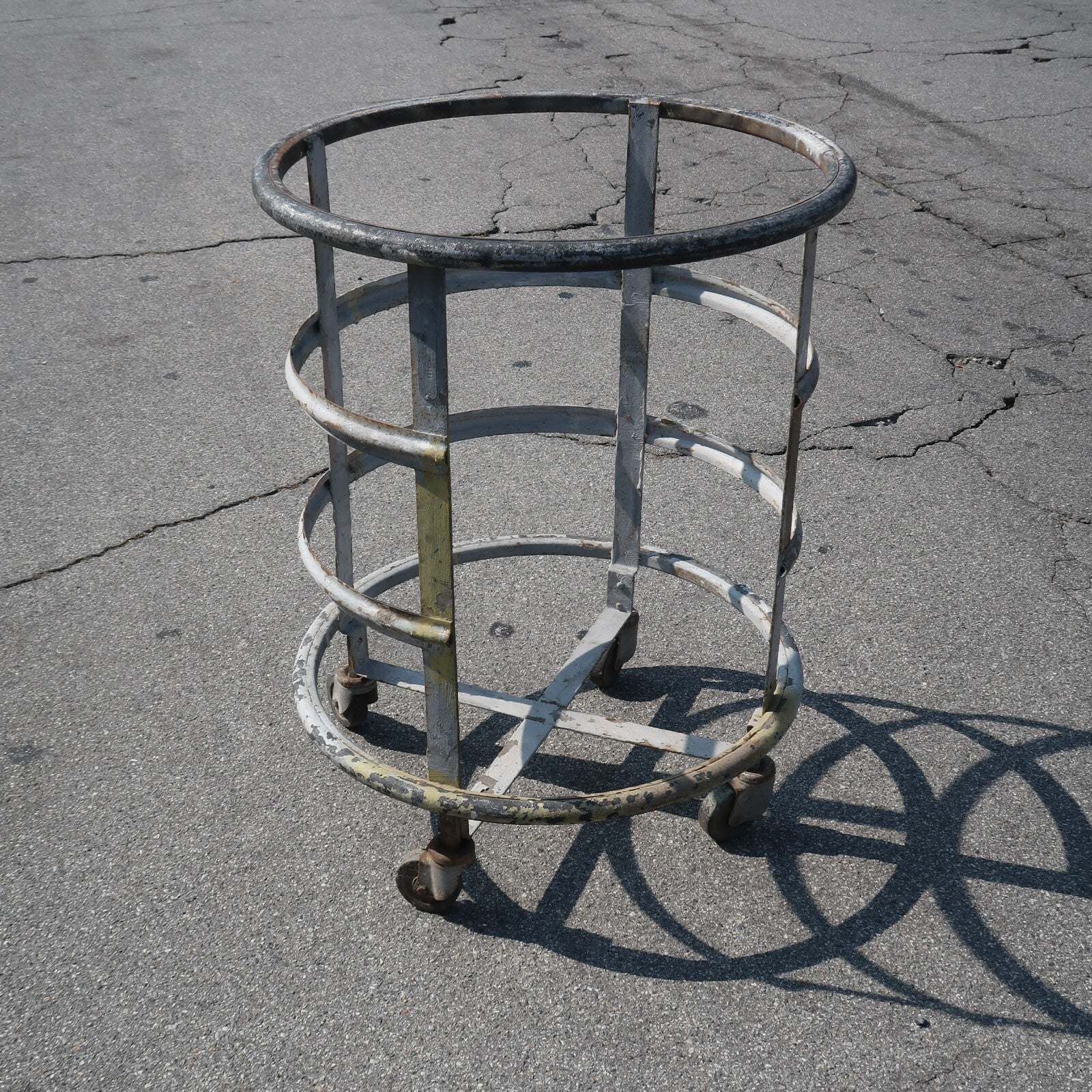 Industrial Cart Round Hamper Trash Can Dolly Wheels Colson Corp. Dia 24" x H 31"