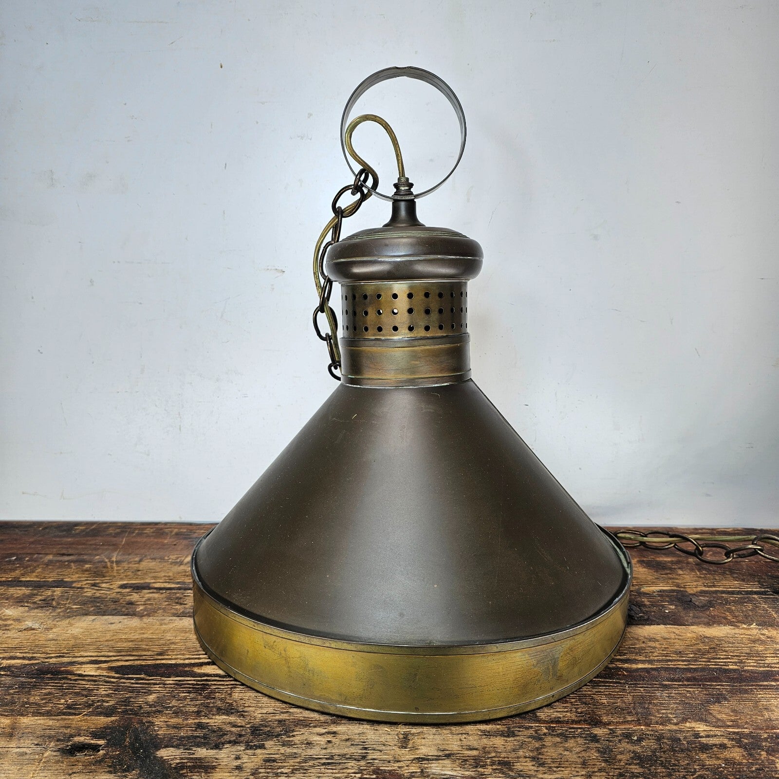 Vintage Brass Rustic Industrial Hanging  Pendant Light Lamp Farmhouse Barn