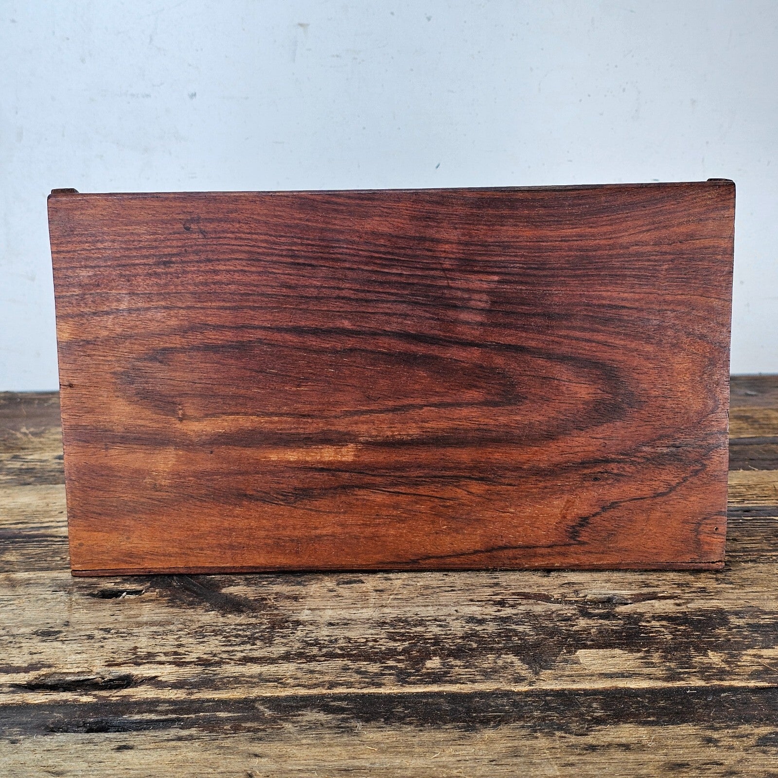 Vintage Indian Floral Wood Carved Desk Letter Stationery Rack