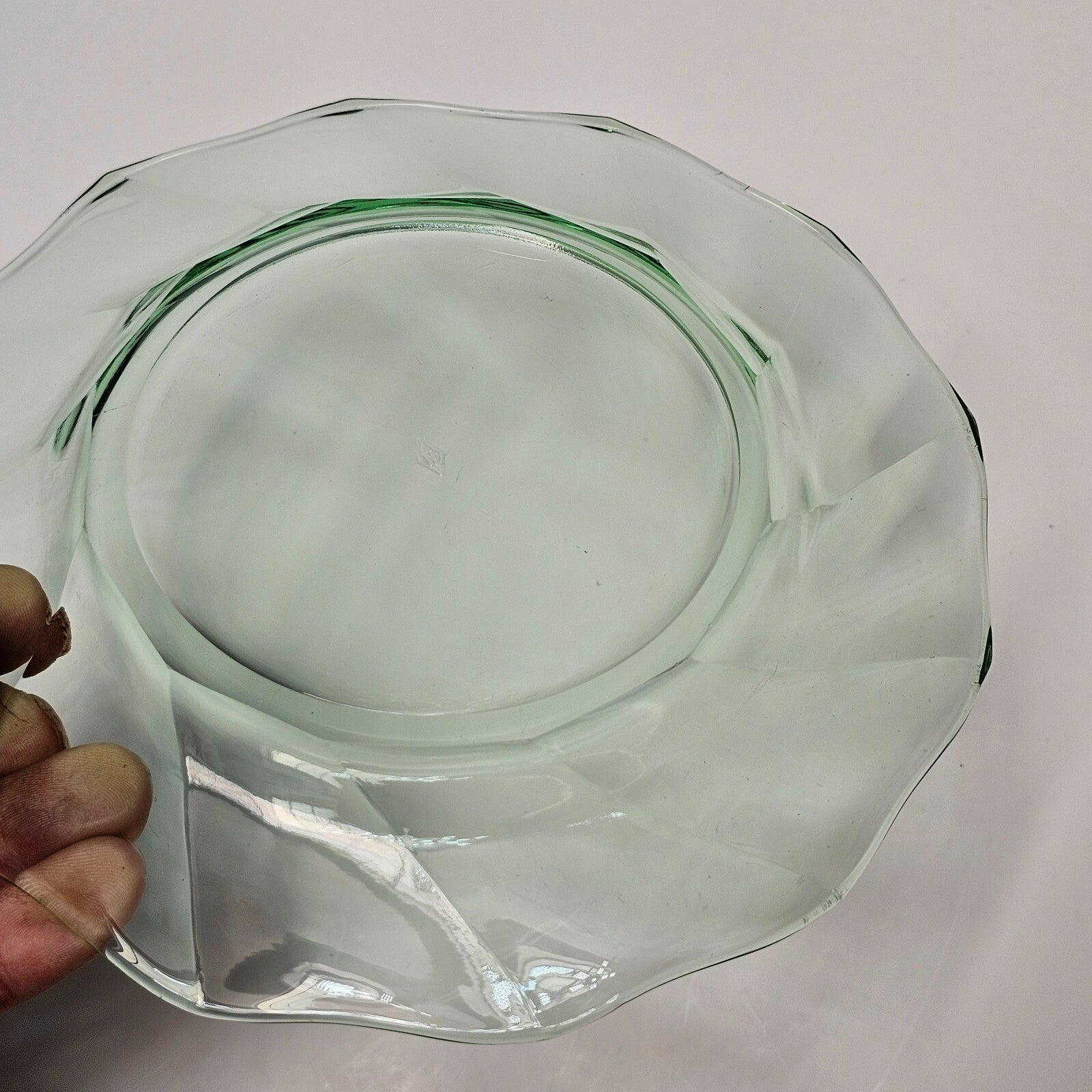 Heisey 7" Twist Green Moongleam Glass Salad Dessert Plate