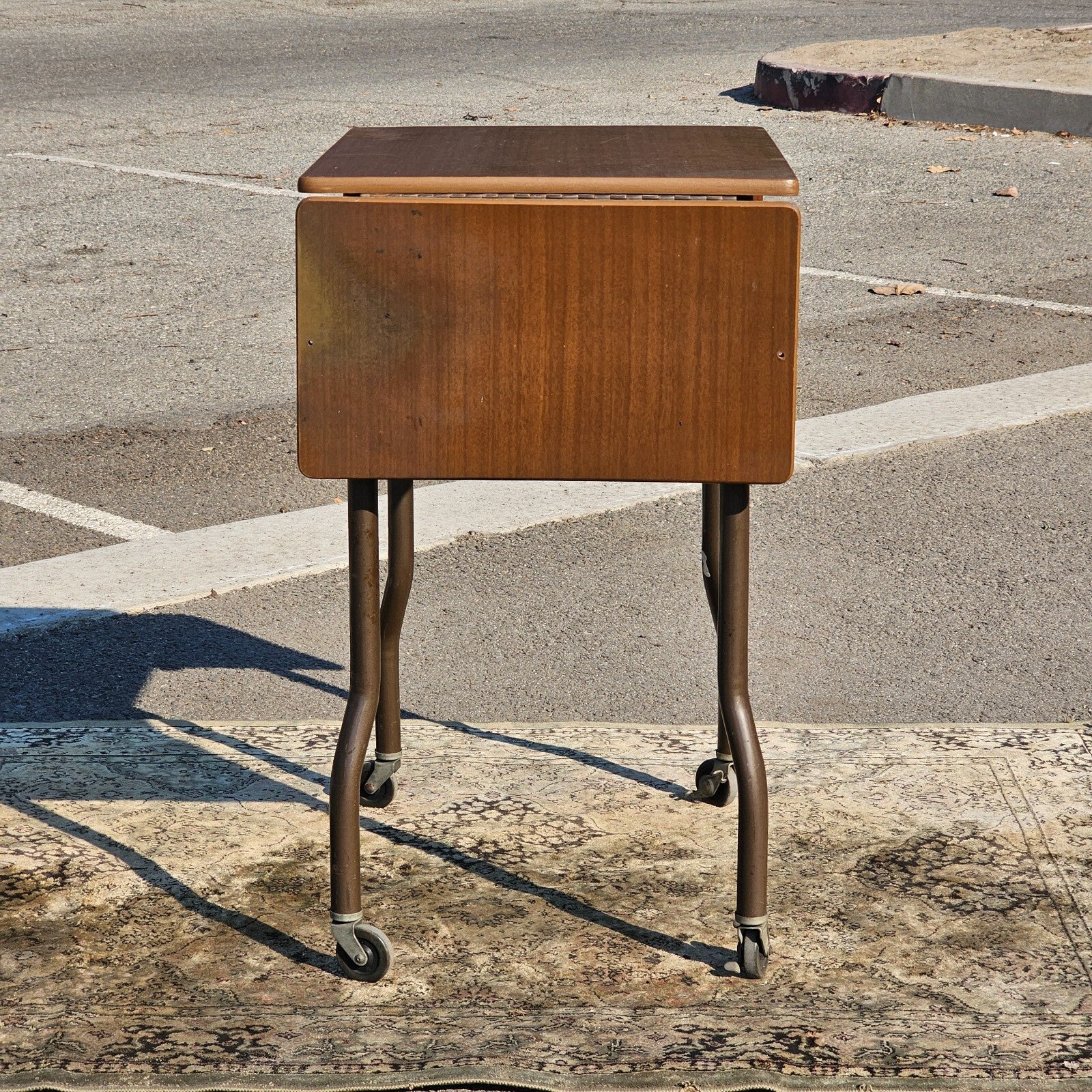 MASO Steel Products Rolling Drop Leaf Typewriter Table MCM