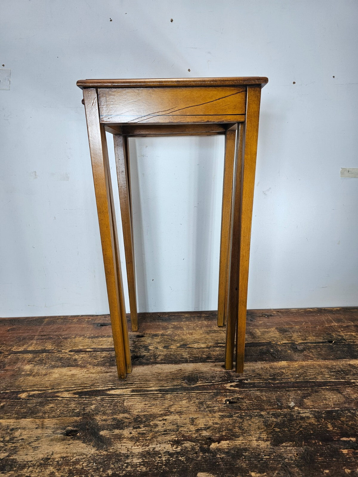 Antique 1920s FLINT & HORNER Hand-painted Nesting Tables with Pencil Post Legs