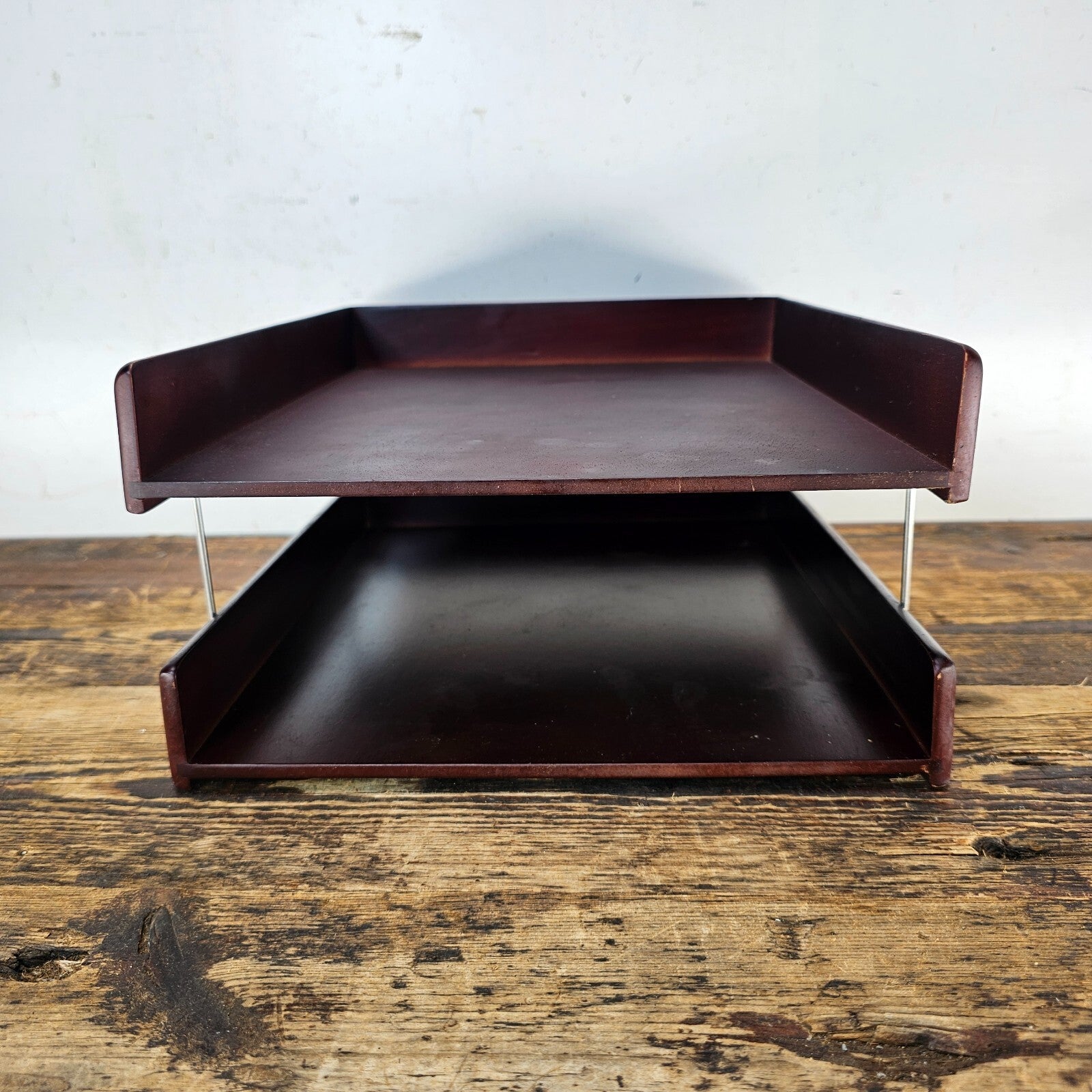 Carver Wood Products Solid Wood 2-Tier Desk Tray Set