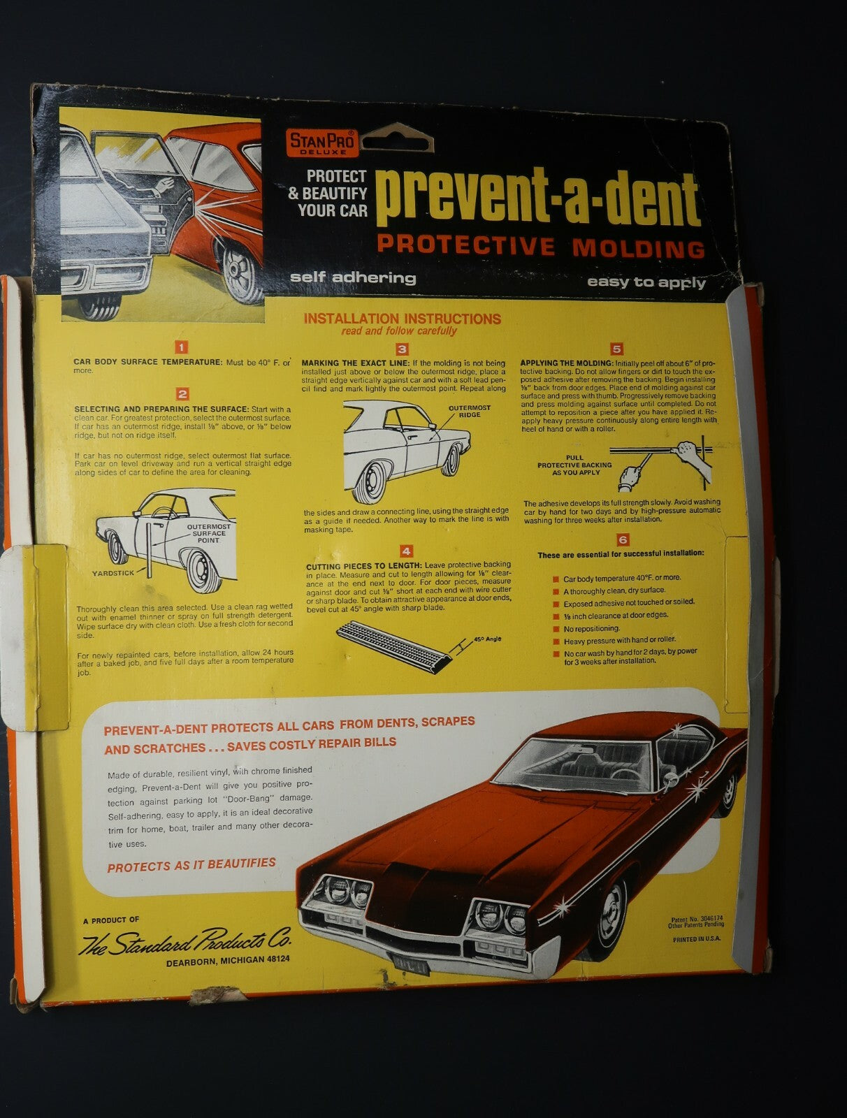 Vintage Prevent-A-Dent Self Adhering Car Door Protector (Used 6ft Only)