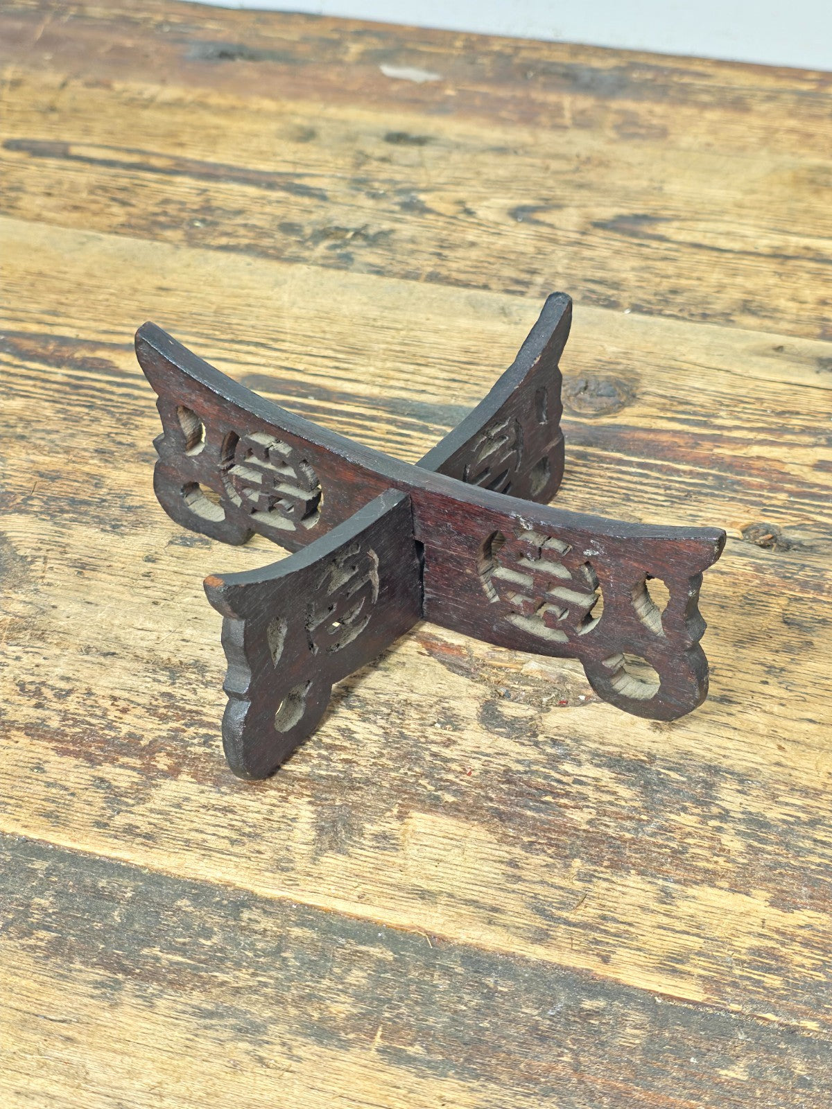Small Asian Mixed Display Stands Set – Chinese & Japanese Wood Bases (3 pcs)