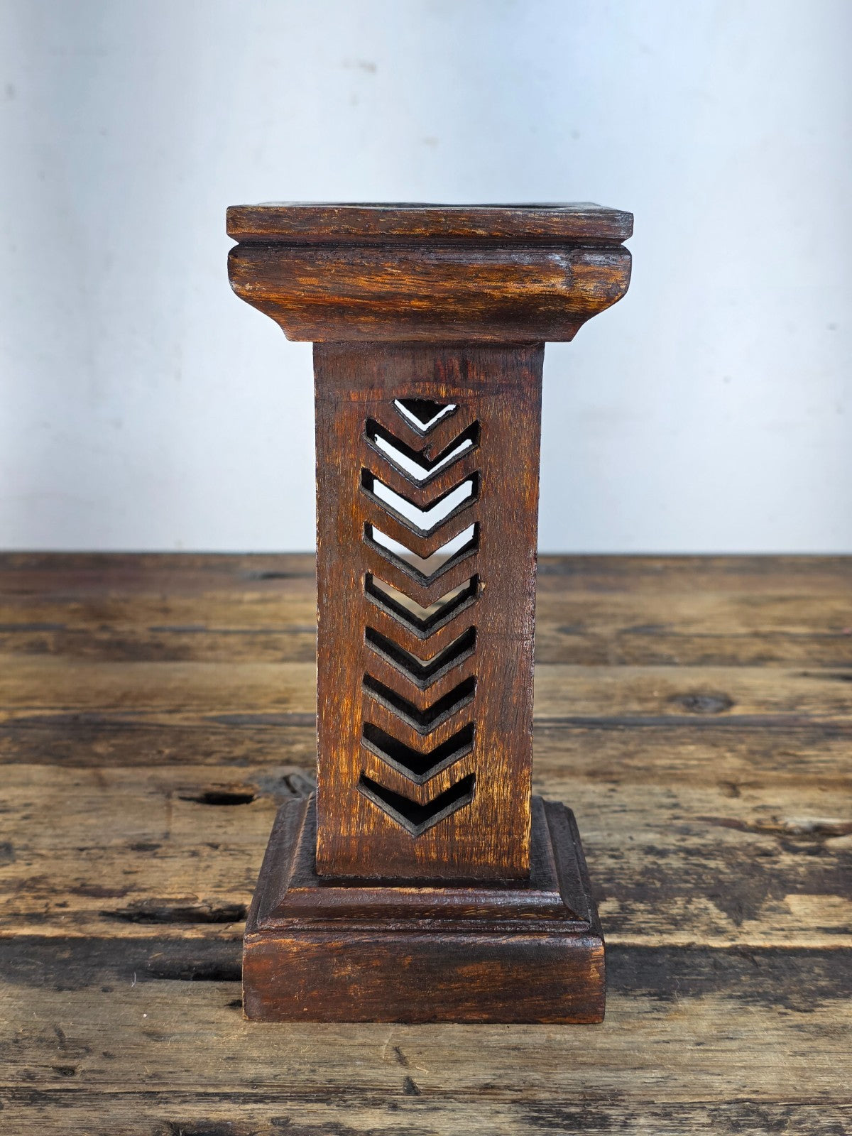 Handcrafted in India | Rustic Wooden Candle Holder