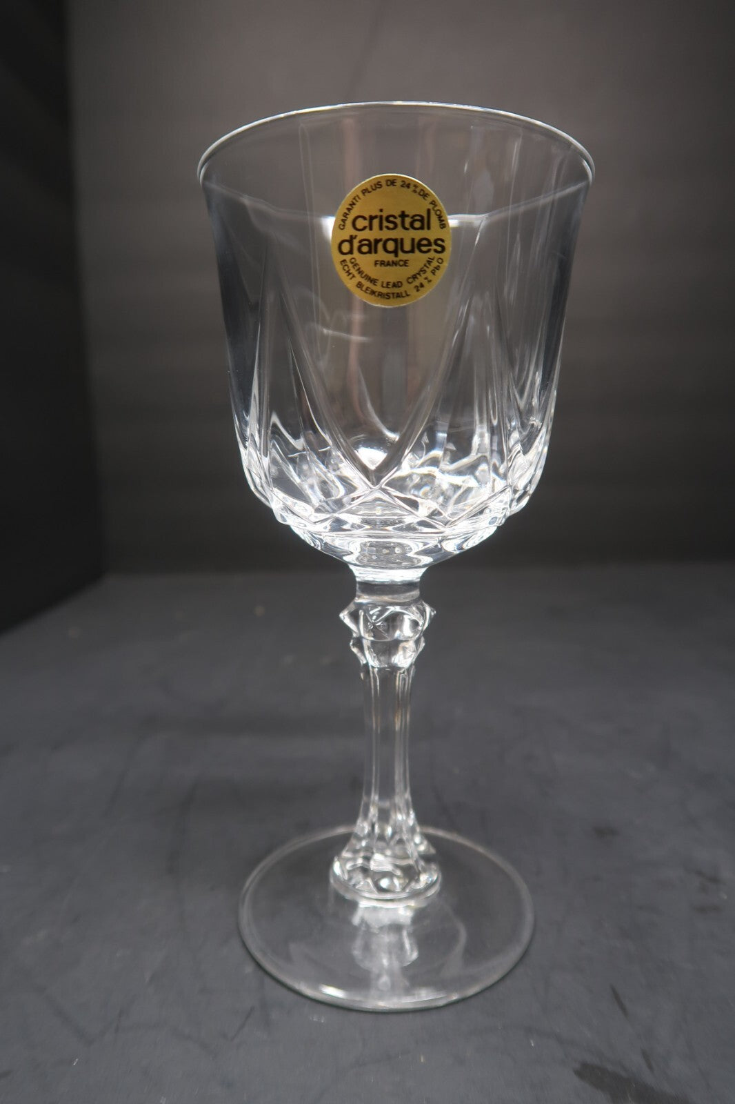 Set of 4 Cristal D'Arques Crystal Wine Goblets Glasses 3" x 3" x H 6" (each)