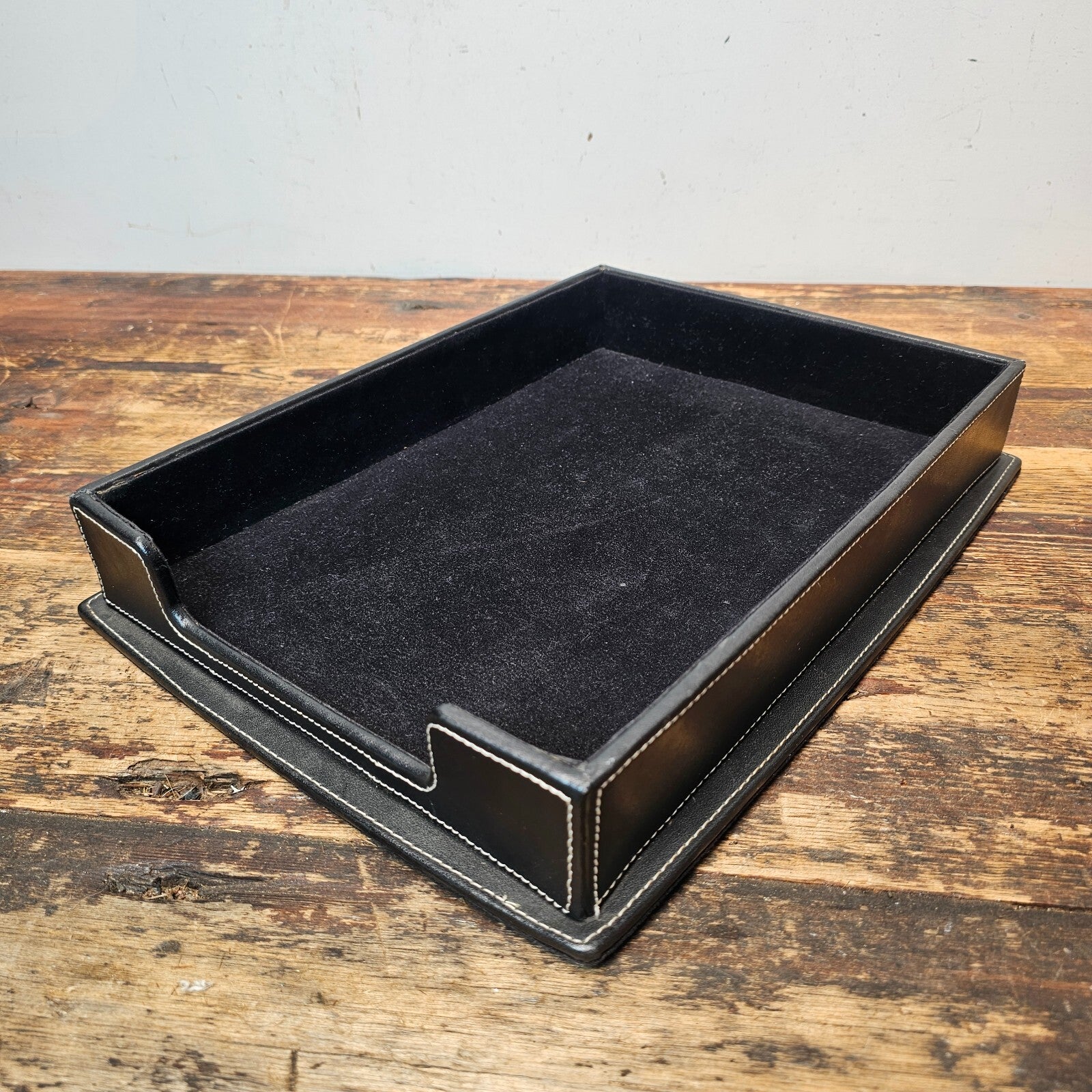 Leather Style Desk Set with 4 Accessories- Desk Storage Organizer Set
