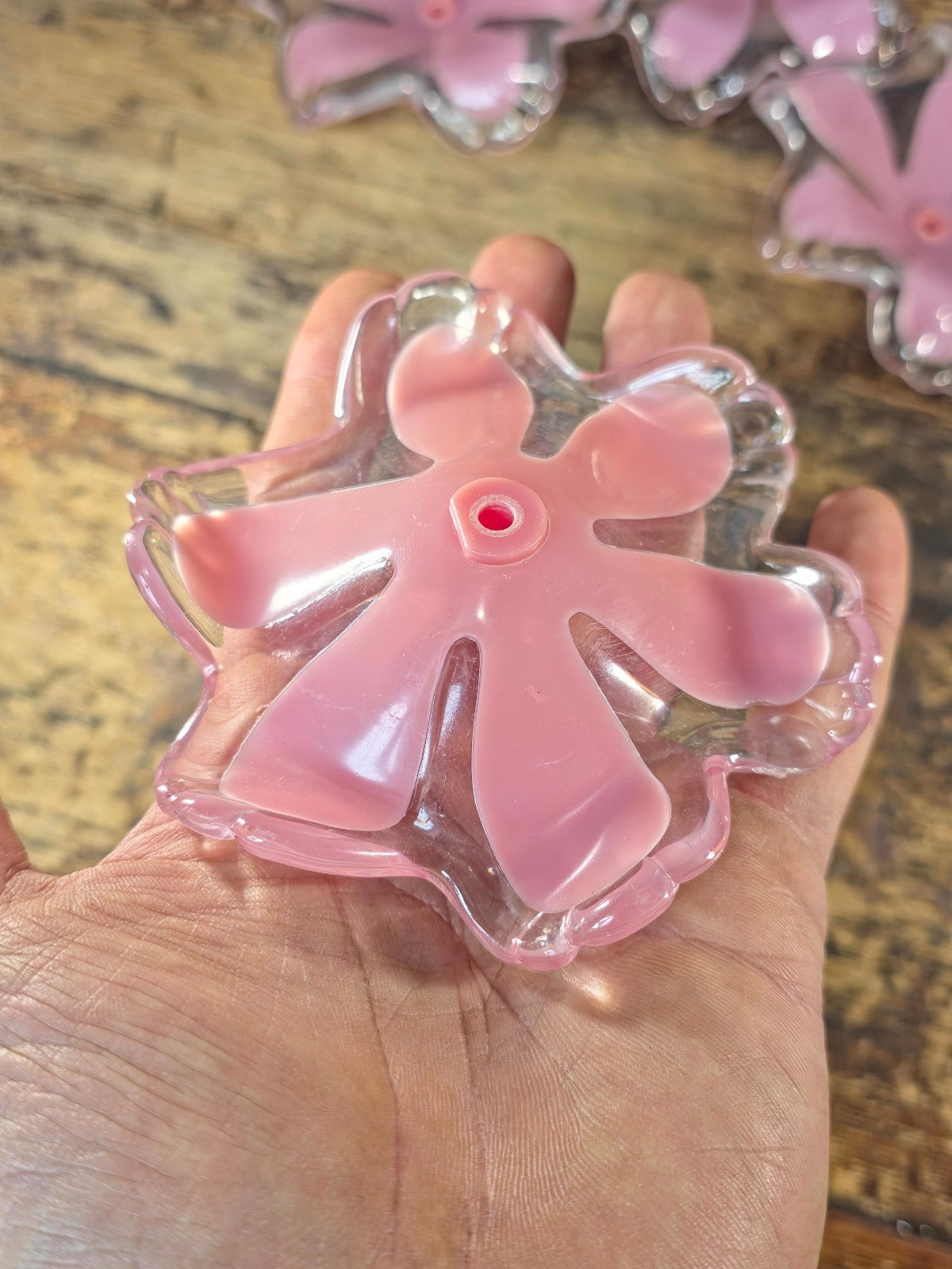 Vintage Pink Plastic Lamp Shade Inserts – Lot of 18