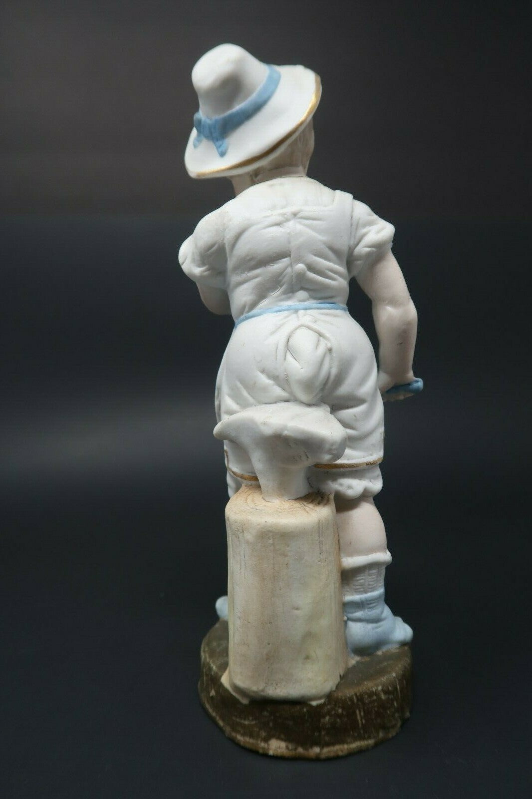 Early 1900's Vintage Child Blacksmith Hand painted Bisque Porcelain Germany 7.5"