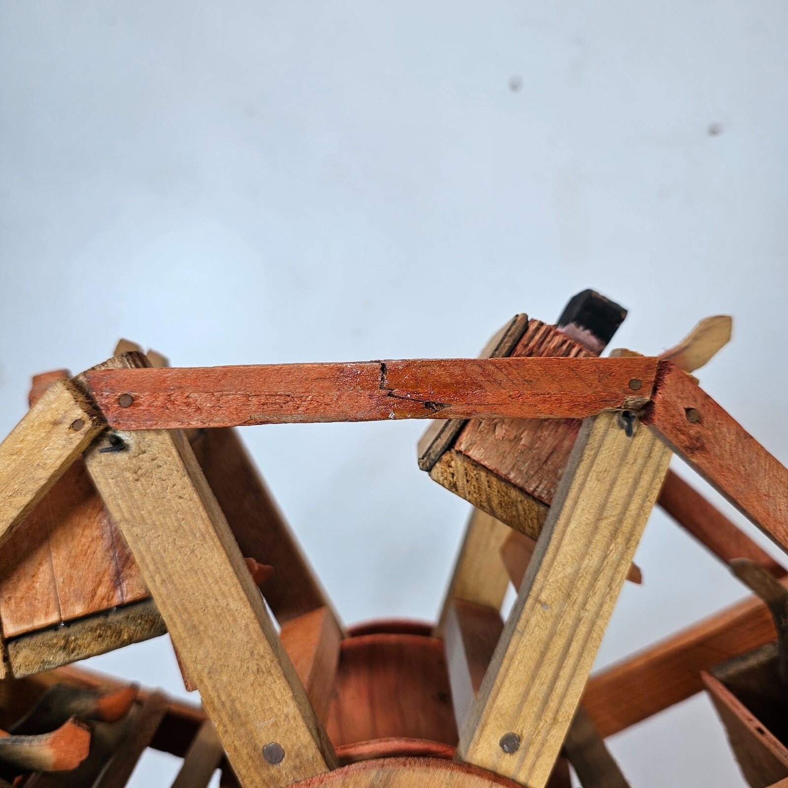 Vintage Mexican Folk Art Wooden Ferris Wheel