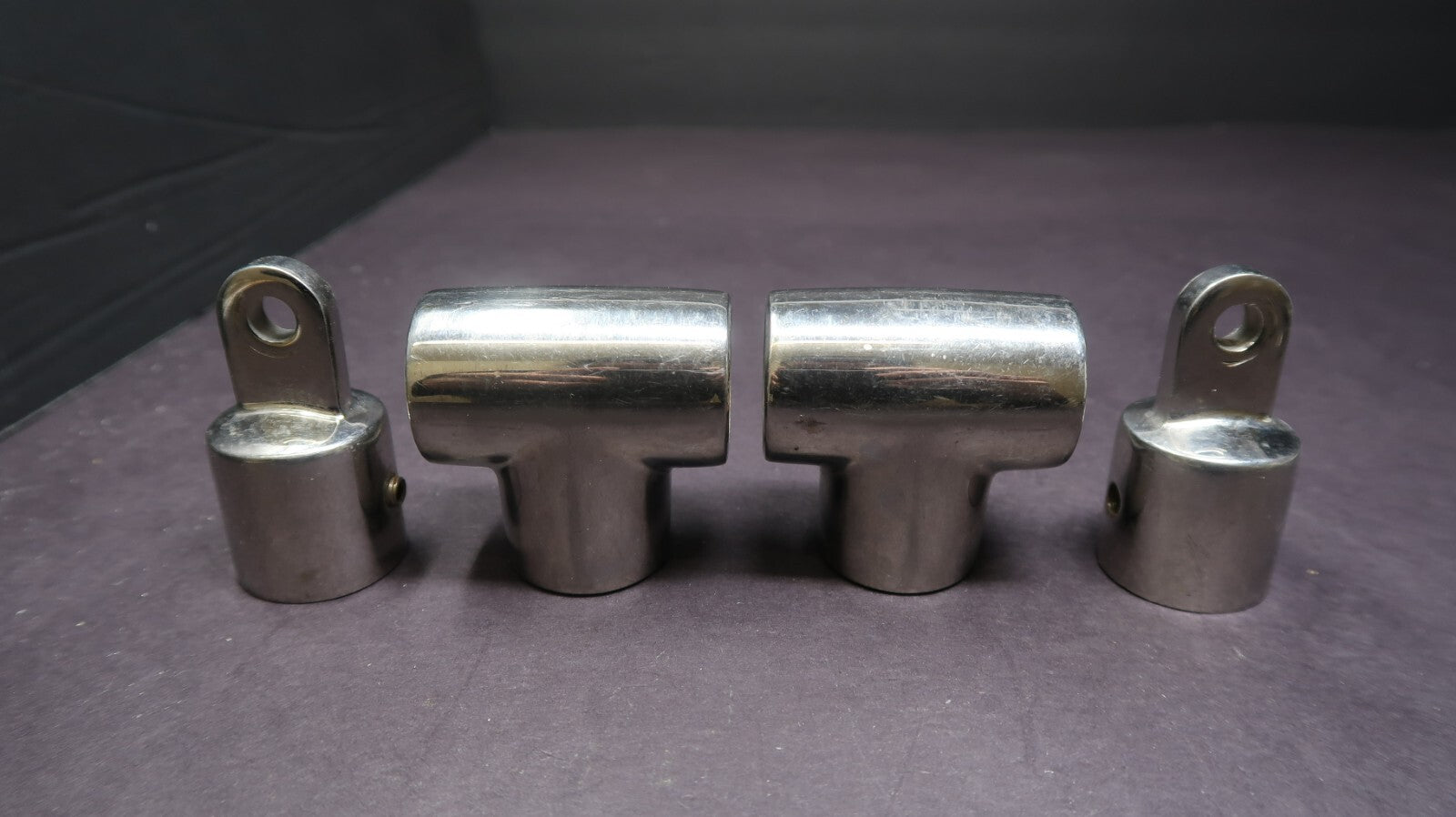 Set of 4 Top Eye End Cap & Hand Rail Fitting Marine Hardware Stainless Steel