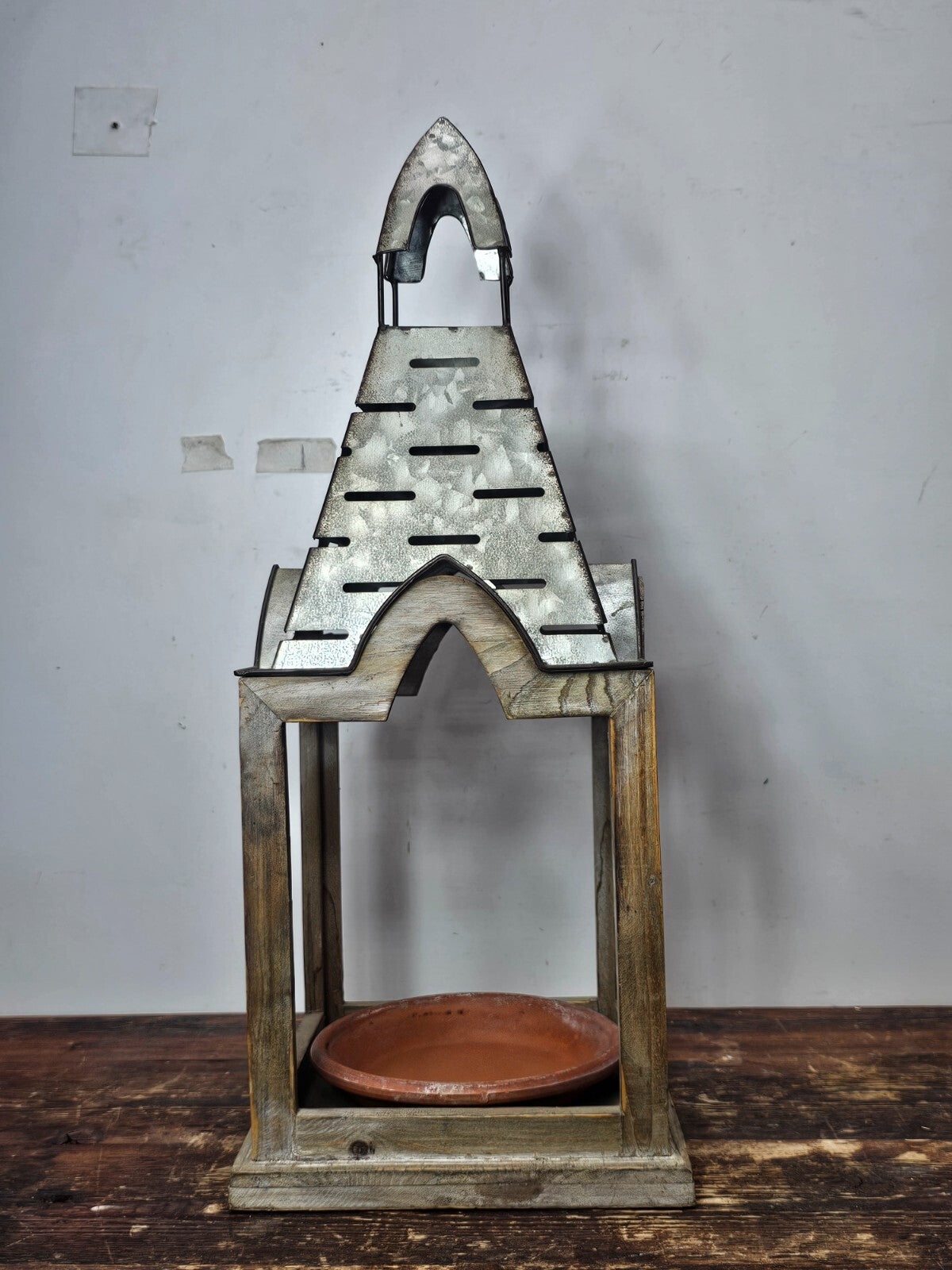 Decorative Candle Holder / Bird Feeder 8.5" x 8.5" x 21.5" H