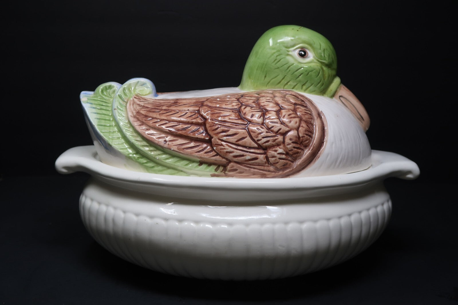 Mallard Duck Cookie Jar Canister Mallard Resting L 13" x W 8" x H 8.5"