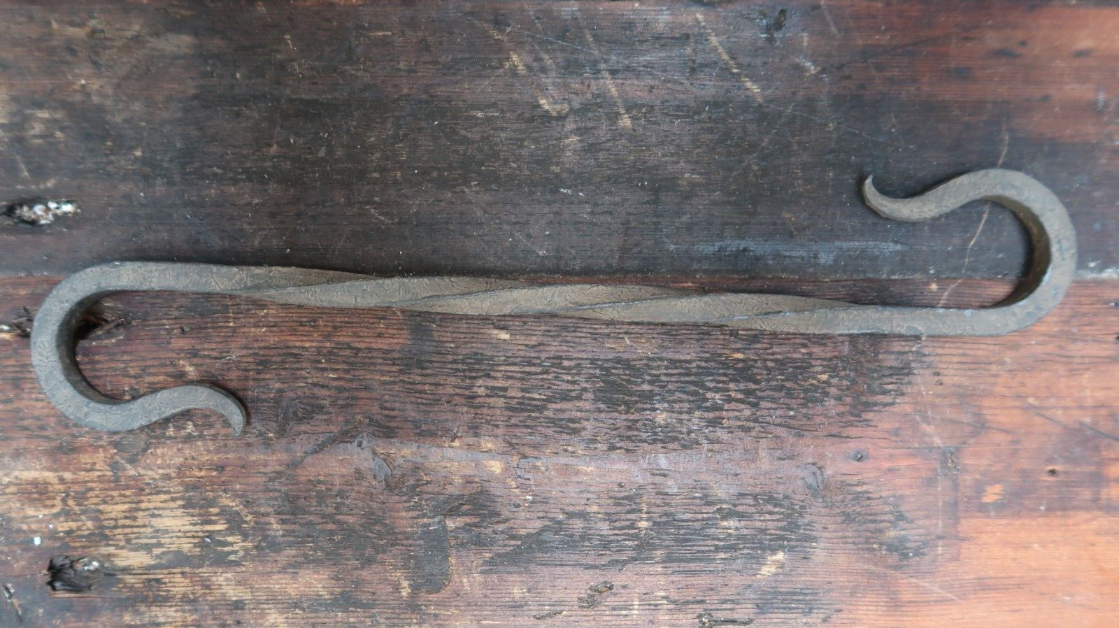 Hand Forged 14.25" Iron S Hook Blacksmith Vintage