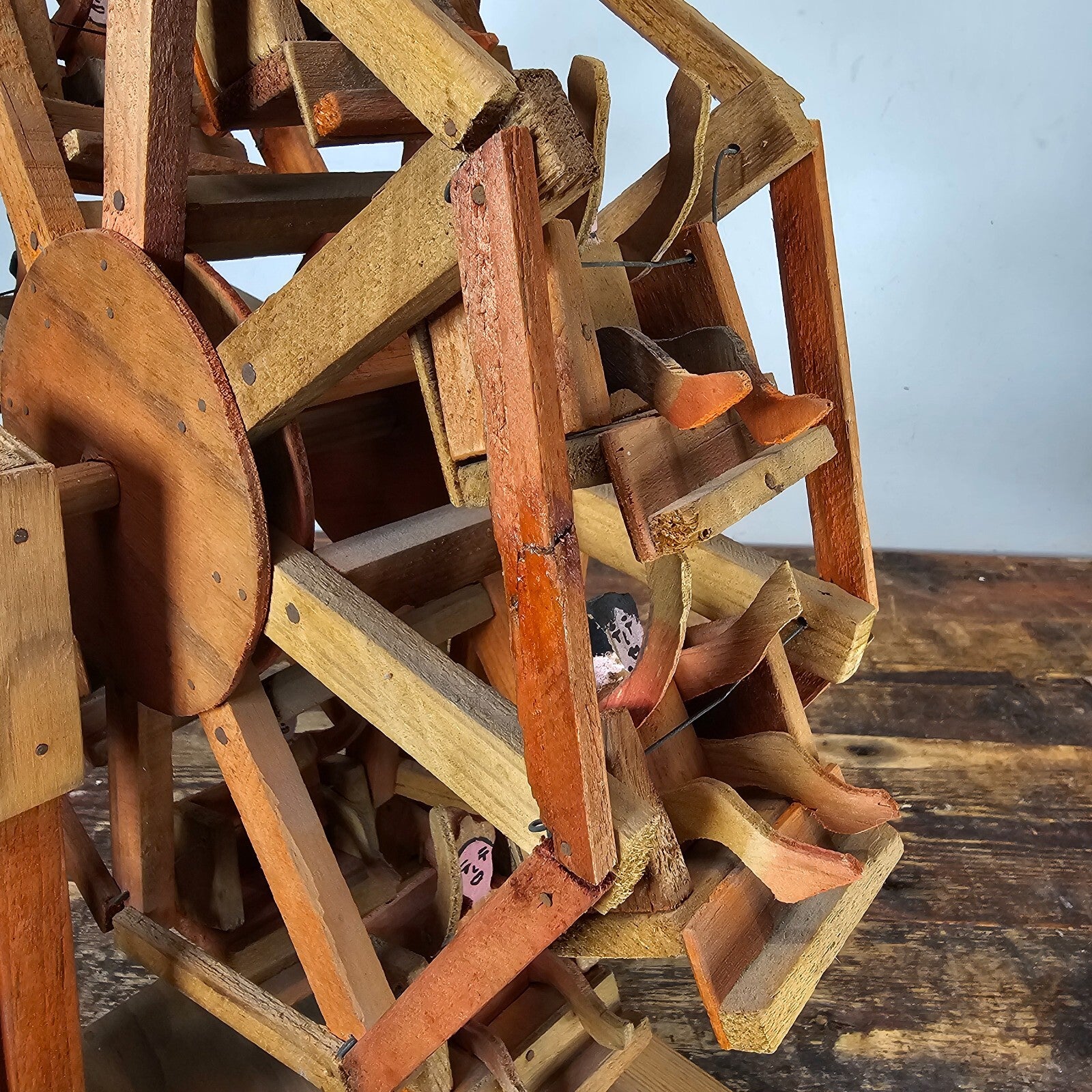 Vintage Mexican Folk Art Wooden Ferris Wheel