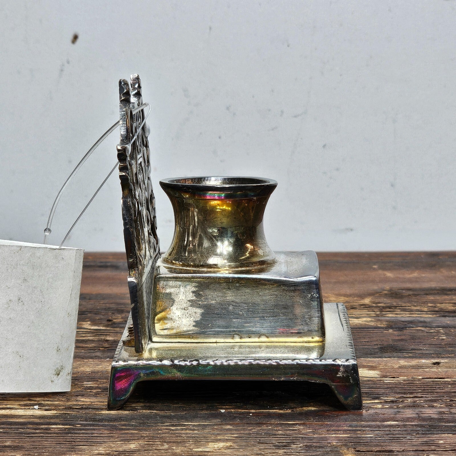 French Art Nouveau Style Metal Inkwell J.I.J Design Sun Valley, CA