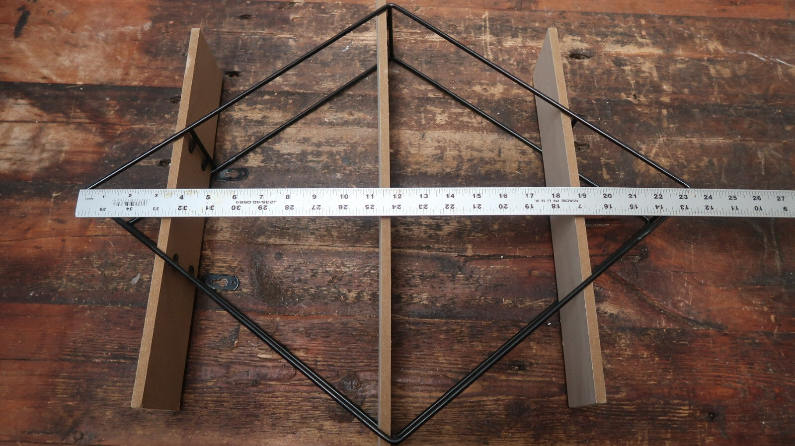 3 Tier Floating Shelves Geometric Diamond Wall Shelves H 23.5" x W 23.5" x D 4"