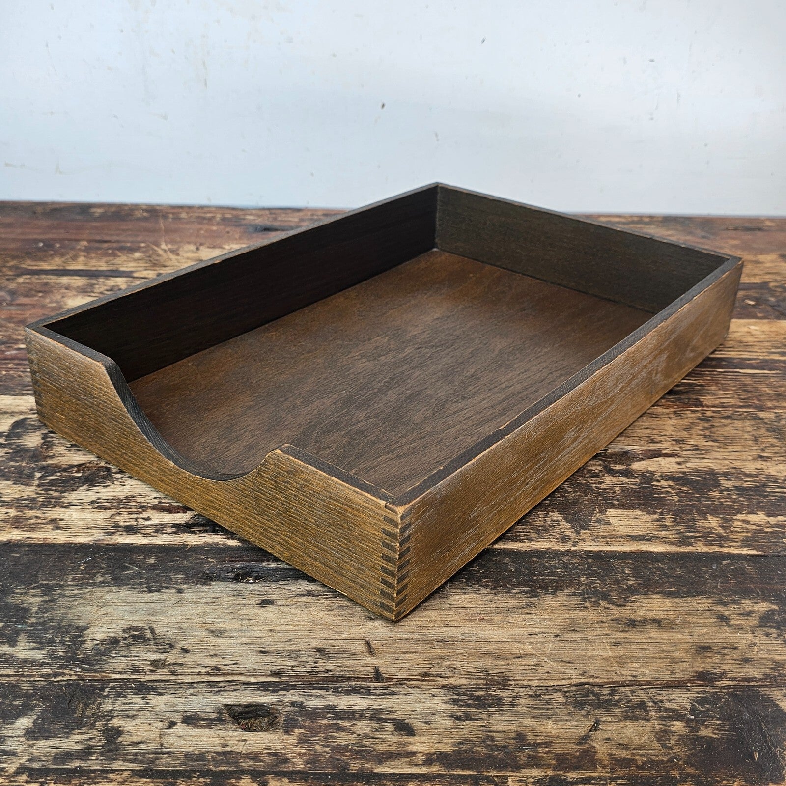 Vintage Hedges Files "The Line" No. 1722 Oak Wood Paper Tray