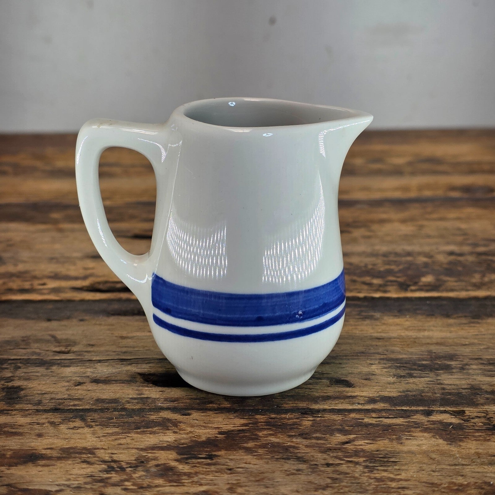 Vintage Lamberton Sterling China Restaurant Ware Creamer - Blue Bands, USA