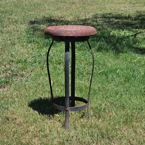 Rustic Metal Stool / Plant Stand 11.5" x 11.5" x 24" H